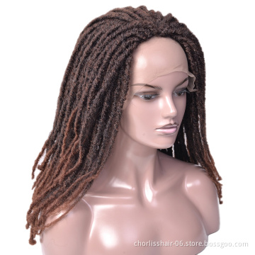 Manufacturer Supplier Synthetic Hair Wigs for Women Dreadlocks Braiding Hair Wig Faux Locs Crochet Braided Lace Frontal Wig